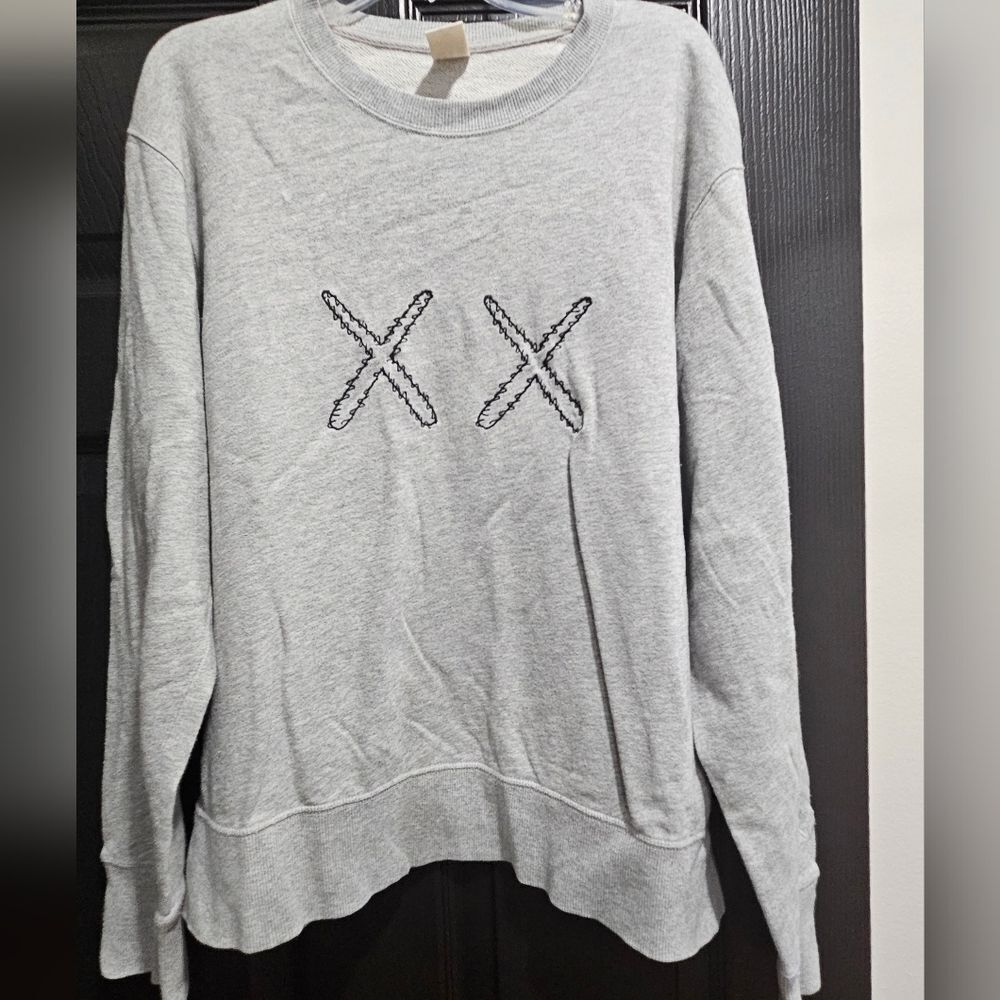 Gray Women's Uniqlo Sweater with XX Sesame Street Design